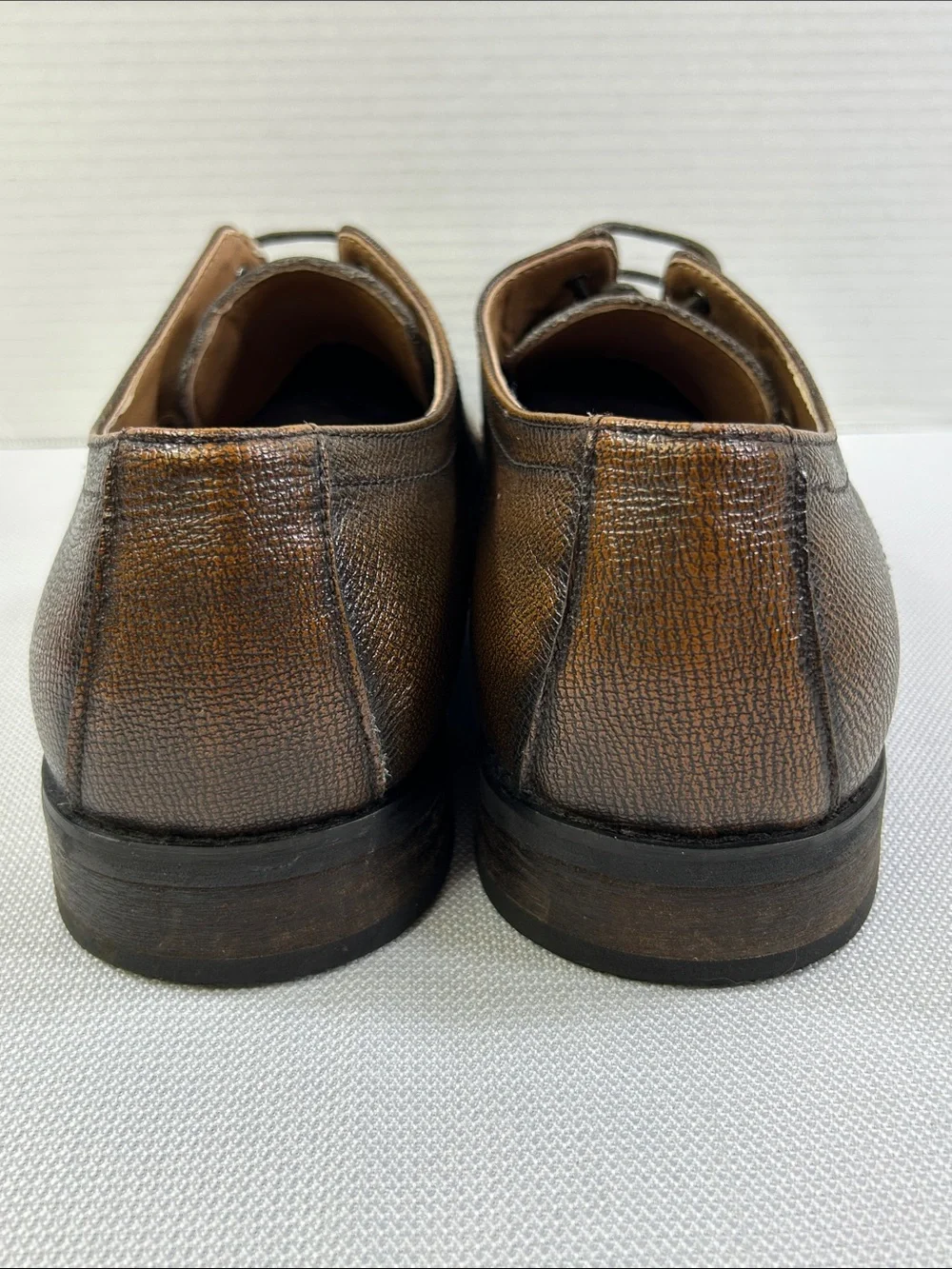 Robert Wayne Brown Textured Leather Derby Dress Shoes Men’s 13D